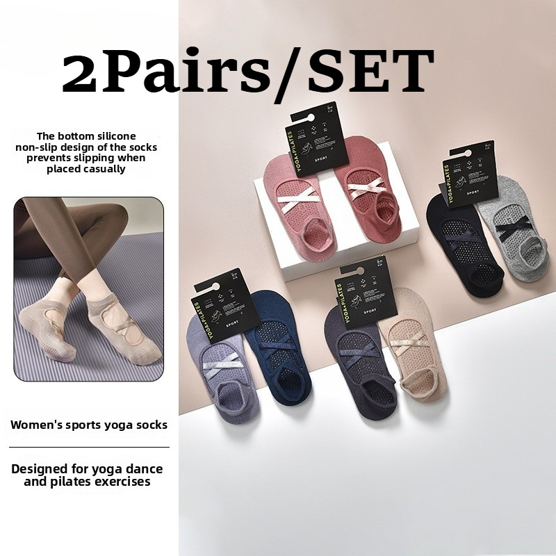 Yoga Fitness Kit - 2 Pairs Breathable Cotton Sweat-absorbent Yoga