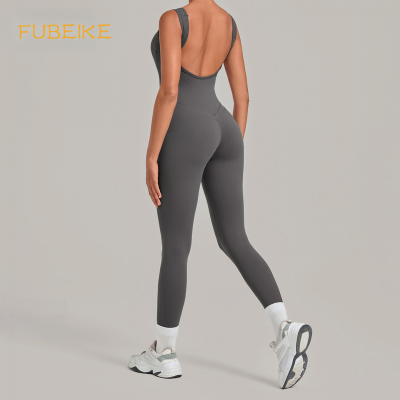 Yoga Fitness Wear - Yoga Jumpsuit With Deep Backless Tight-fitting