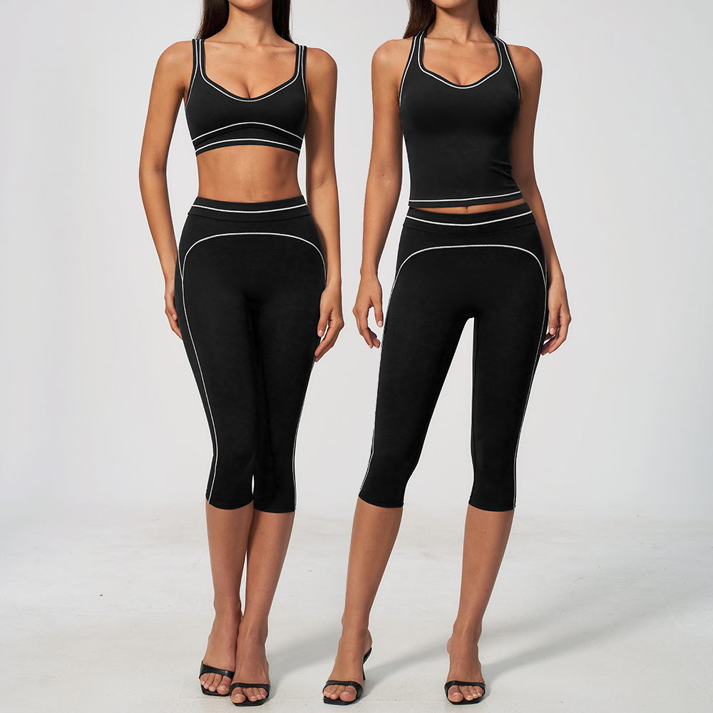 Women Contrast Stitch Racerbac - Yoga Fitness Class ulasan dan harga
