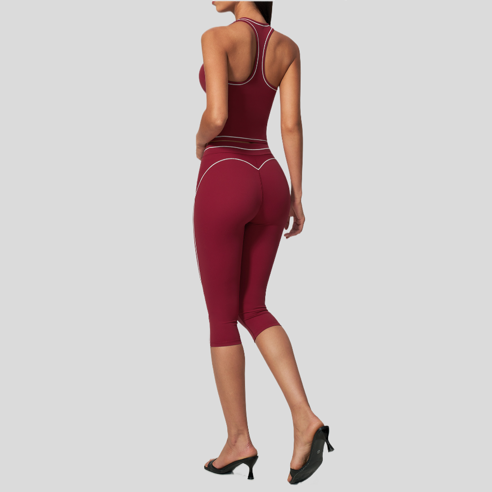 Women Contrast Stitch Racerbac - Yoga Fitness Class ulasan dan harga