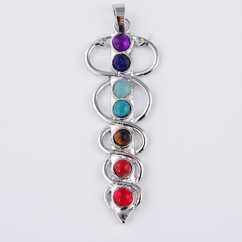 7 Chakra Stone Necklace Pendan - Yoga Health & Fitness Center ulasan dan harga